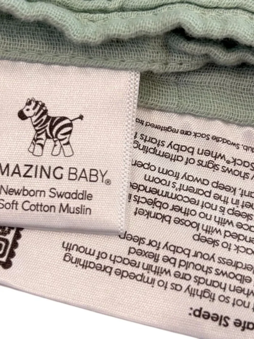 Amazing Baby Newborn Swaddle Soft Cotton Muslin Light Green Blanket